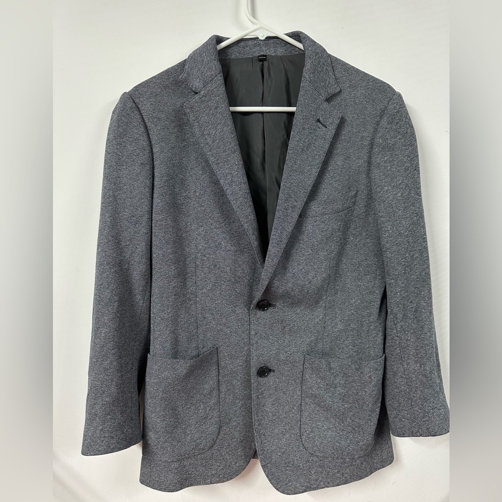 Bonobos Blazer Sport Coat Grey Knit Lanificio Fortex Cotton Size 36R Mens Slim